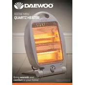 Daewoo 800W Mini Quartz Heater HEA1417 Heater manual cover