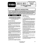 Toro 21-inch SD 16400 Mower manual cover