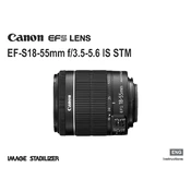 Canon EF-S18-55mm f 3.5-5.6 IS STM manual cover