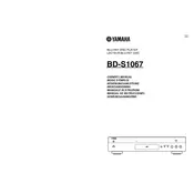 Yamaha BD-S1067 Disc Player manual cover