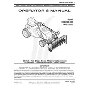 Toro OEM-190-032-101 Snow Thrower manual cover