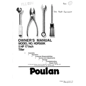 Poulan Pro HDR500K Tiller manual cover