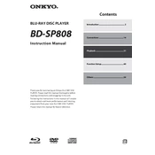 Onkyo BD SP808 manual cover