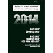 Polaris 600 RMK, 600 Pro RMK 2014 manual cover