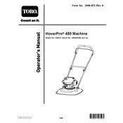 Toro HoverPro 450 02616 Mower manual cover