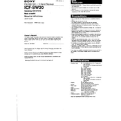 Sony ICF-SW20 manual cover