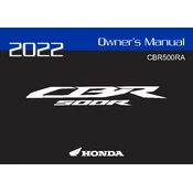 Honda CBR500RA 2022 Motorcycle manual cover