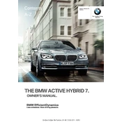 BMW ActiveHybrid 7 7 Series 2013 manual cover