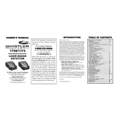 Whistler 1758 Laser Radar Detector manual cover