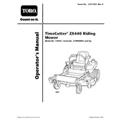 Toro TimeCutter ZX440 74603 Mower manual cover