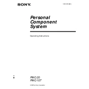 Sony PMC-20 manual cover