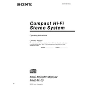 Sony MHC-M100 manual cover