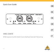 Behringer Wing Dante manual cover