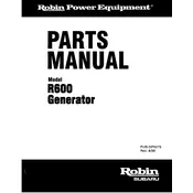 Subaru Robin R600 Generator manual cover