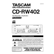 Tascam CD-RW402 manual cover