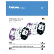 Beurer GL 44 Black mgl/dL Blood Glucose Monitor manual cover