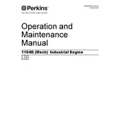 Perkins 1104D (Mech) Engine manual cover