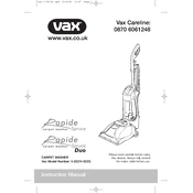 Vax V-022, V-022Q manual cover