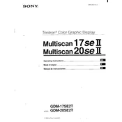 Sony GDM-17SE2T manual cover