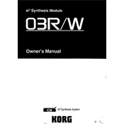 KORG 03RW manual cover