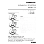 Panasonic FV-0511VQL1, FV-1115VQL1 manual cover