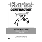 Clarke 6501440 CONMW1 Mobile Work Table manual cover