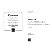 Kenmore 69339 111.6121 Refrigerator manual cover