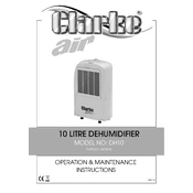 Clarke 6470650 DH10 10 Litre Dehumidifier manual cover