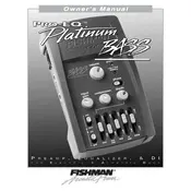 Fishman Pro EQ Platinum Bass Preamplifier manual cover