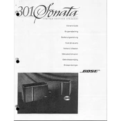 Bose 301 Sonata Limited Edition Speakers manual cover