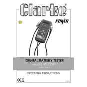 Clarke 6260115 CBDT1 Digital Battery Tester manual cover