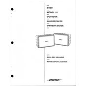 Bose 111 Outdoor Loudspeaker manual cover