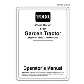 Toro Wheel Horse 416-H 73423 Tractor manual cover