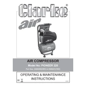 Clarke 2320221 Pioneer 220 110V Air Compressor manual cover