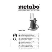 Metabo SPA 1702 W Extraction System manual cover