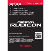 Honda TRX520FA5 4X4 DCT FourTrax Foreman Rubicon 2022 ATV manual cover