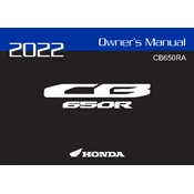 Honda CB650RA 2022 Motorcycle manual cover