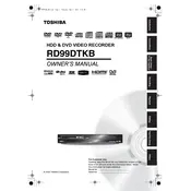 Toshiba RD99DTKB DVD Recorder manual cover