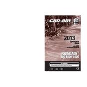 Can-Am Renegade 500 2013 Vehicle manual cover