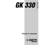 Peavey GK 330 Keyboard manual cover