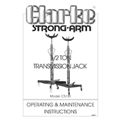 Clarke 7610025 CTJ50 1 2 Ton Transmission Jack manual cover