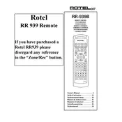 Rotel RR-939 Remote Control manual cover