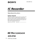 Sony ICD-ST25 manual cover