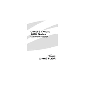 Whistler 1660 Laser Radar Detector manual cover