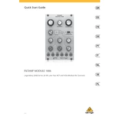 Behringer Filtamp Module 1006 manual cover