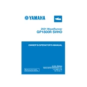 Yamaha GP1800R SVHO Waverunner 2021 manual cover