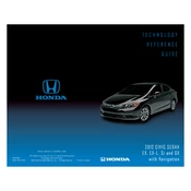 Honda Civic Sedan EX EX-L Si and GX with Navigation 2012 manual cover