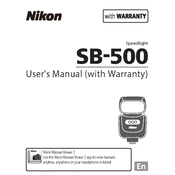 Nikon SB 500 manual cover