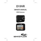 Whistler D19VR DVR Camera manual cover