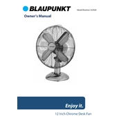 Blaupunkt B&M 12 Inch Chrome Desk Fan 332926 manual cover